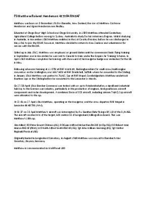 A preview of a PDF biography for Henderson, Matthew Roland